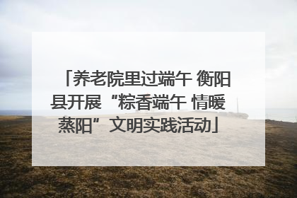 养老院里过端午 衡阳县开展“粽香端午 情暖蒸阳”文明实践活动